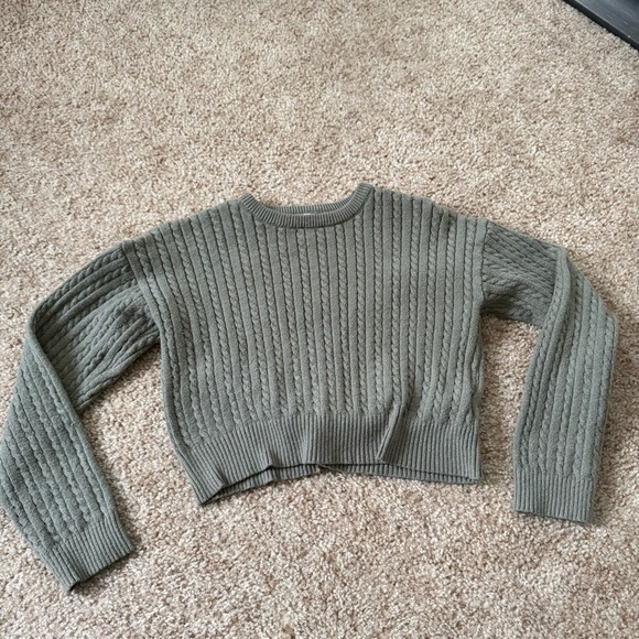 Cotton On Green Crew Neck Sweater with Ribbed Knit - Picture 3 of 4